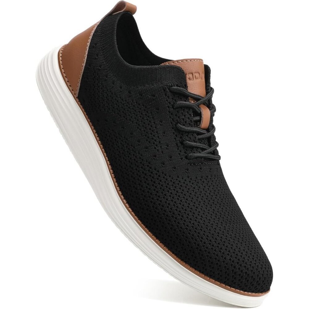 Men's Black Casual Dress Sneakers Oxfords Business Mesh Breathable Walking Shoes